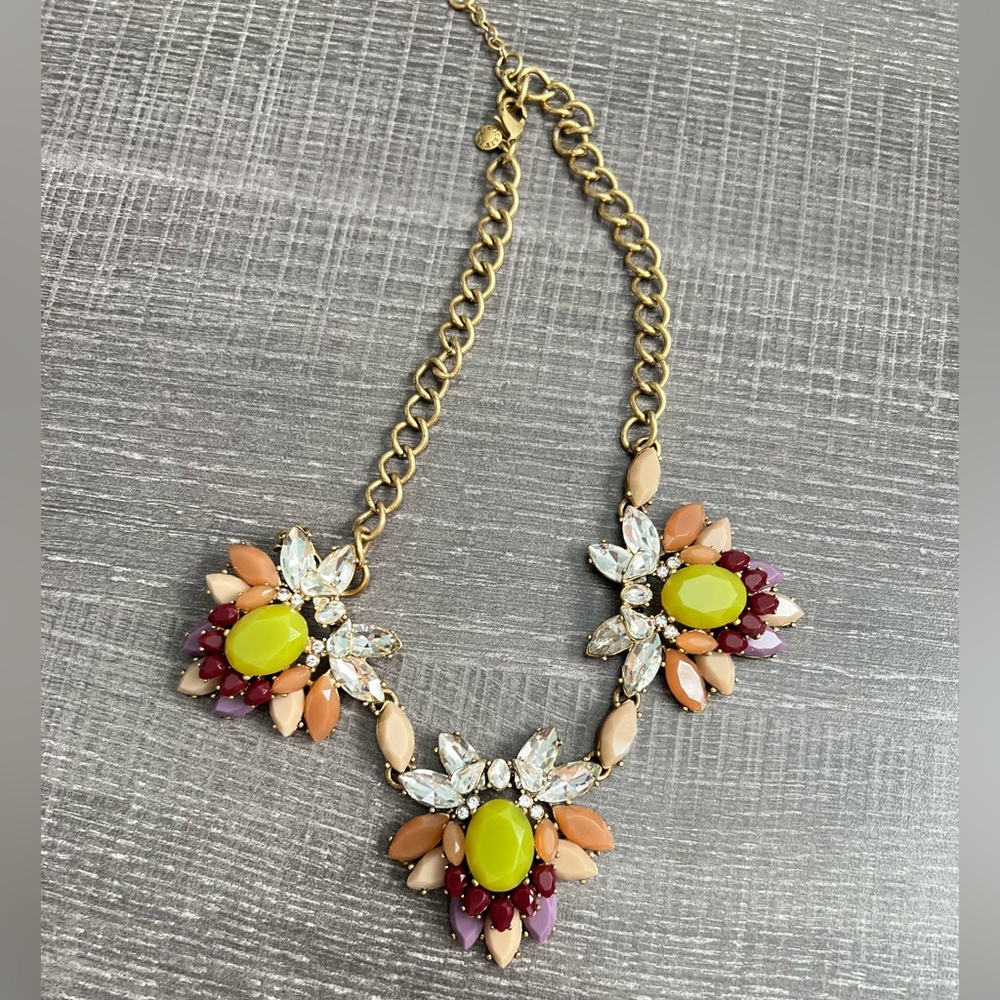 J.Crew Statement Necklace - Purple, Burgundy, blush, chartreuse, peach